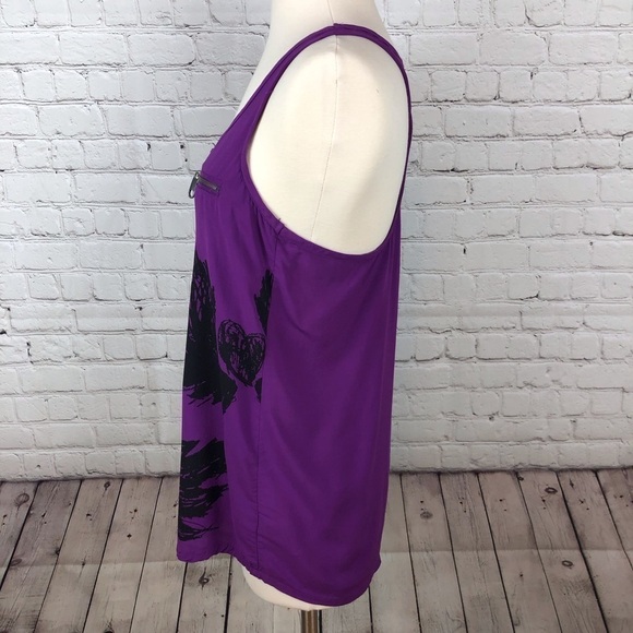 Black Poppy Women’s Purple&Black Tank Top Sz Small - Picture 3 of 4